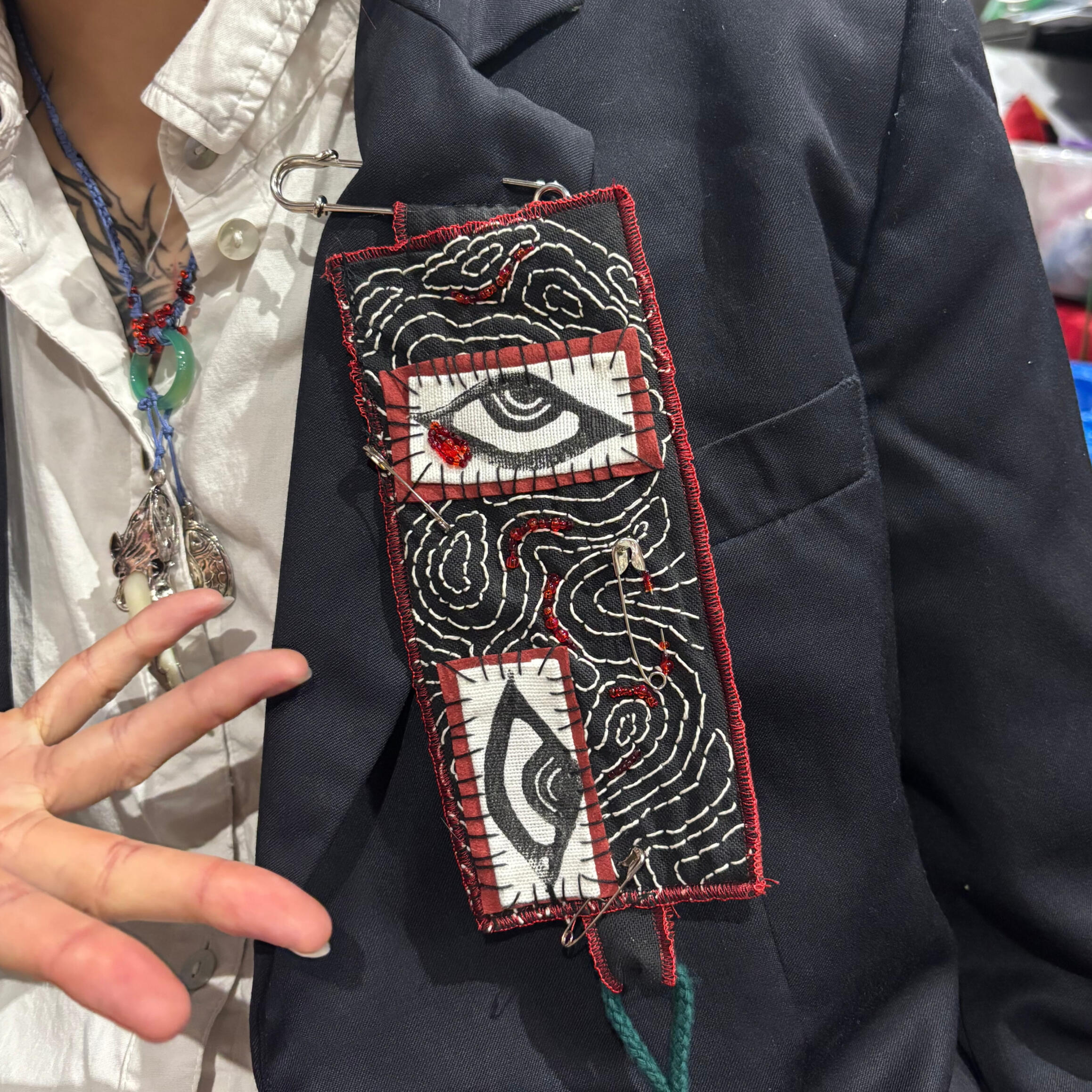 protection amulet | recycled fabric | hand-embroidered | june 2025